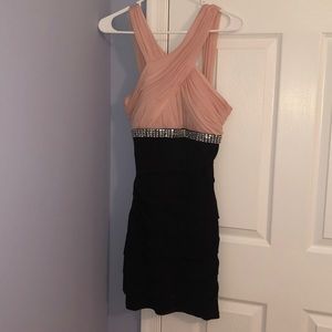 Pink and Black Homecoming Dress